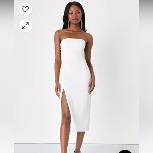 Lulus Strapless Bodycon Midi Dress